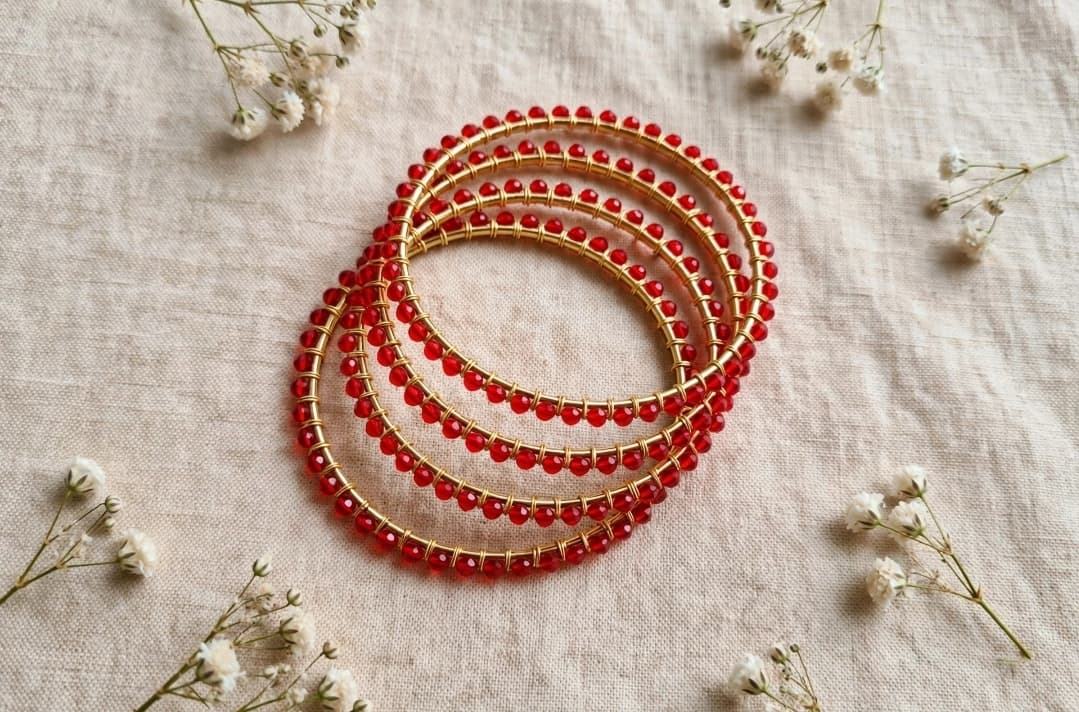 AD Stone Bangles Set of 4