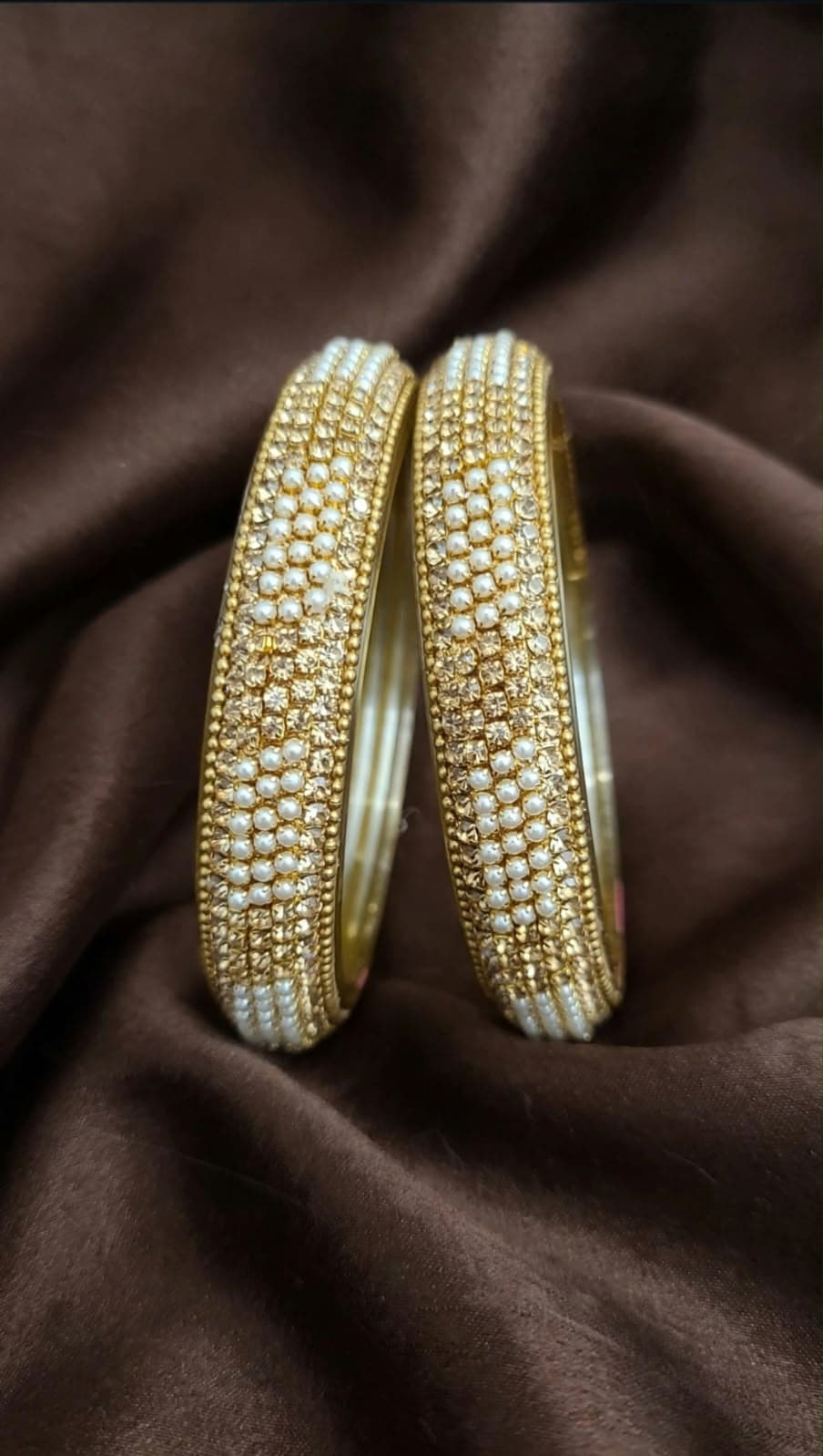 Champagne Kundan Bangles