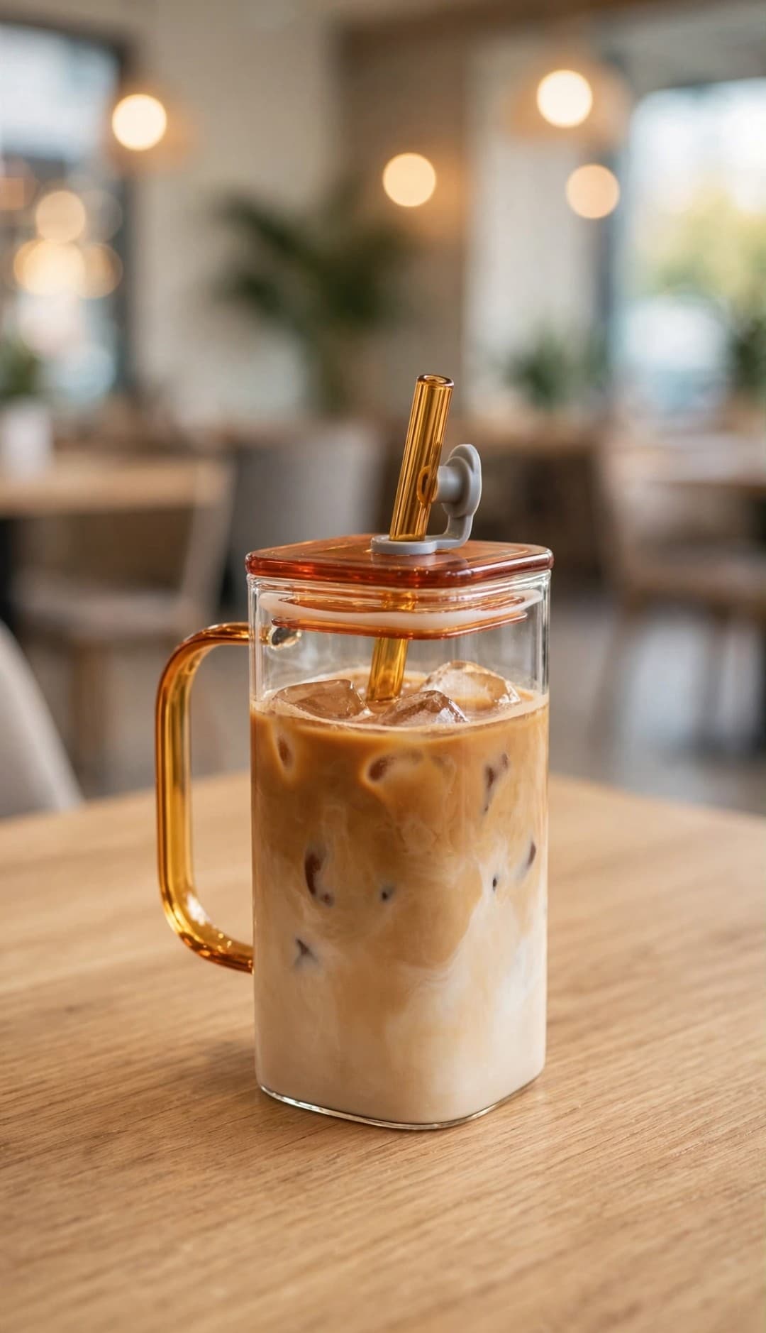 White Lid Square Sipper