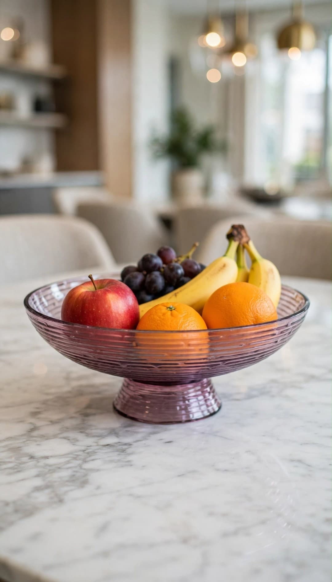 Purple Pedestal Fruit Bowl