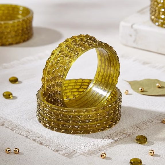 Raindrop Classical Bangles — Mehndi